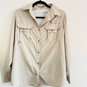 Columbia Women's Light Tan Button Down Shirt